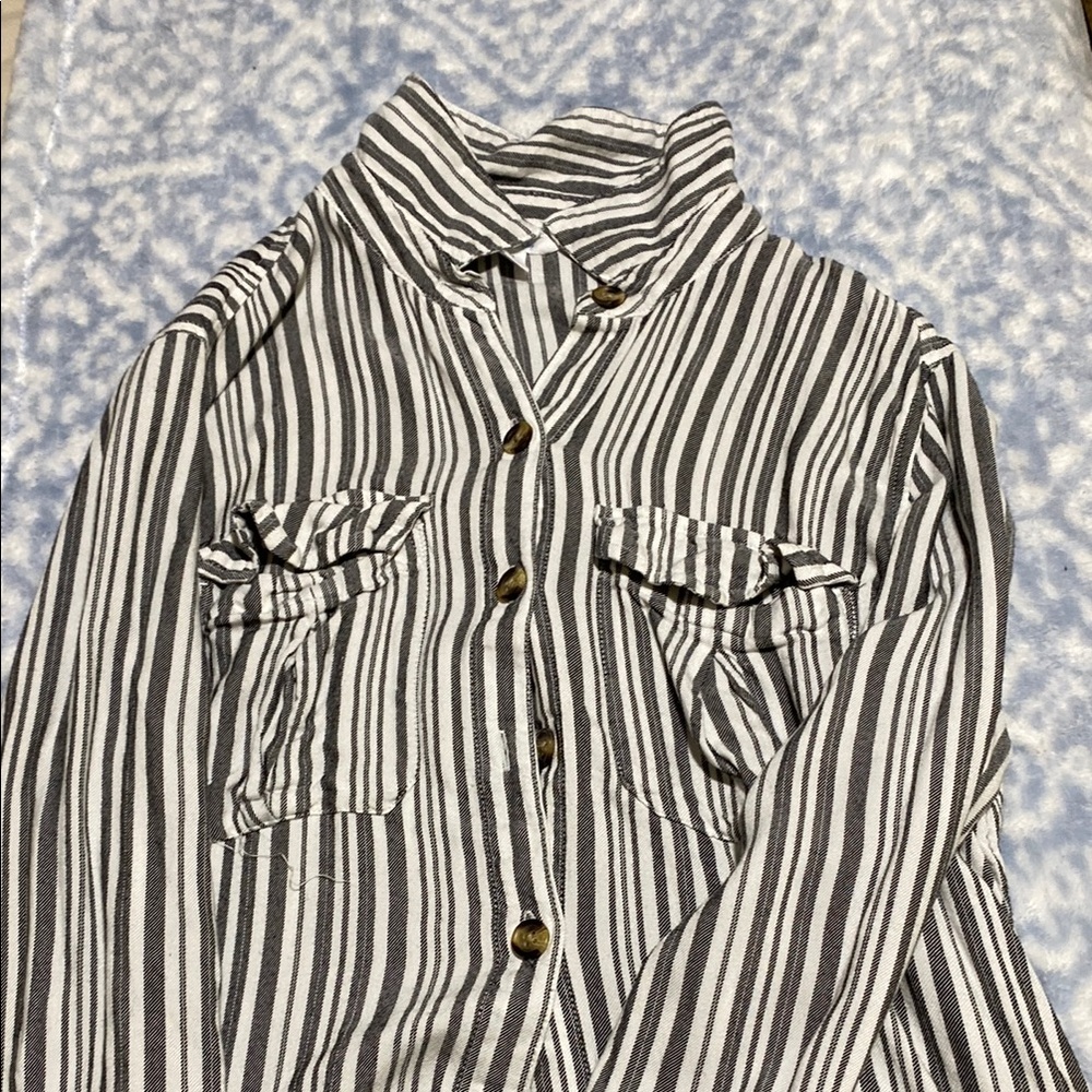 Striped Button-Up Shirt